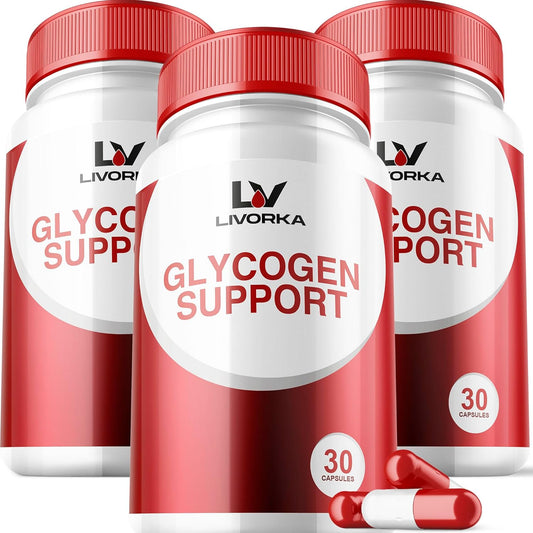 3 Pack Glycogen Support Capsules - Advanced Formula for Glycogen Control, Powerful Ingredients - 90 Day Supply