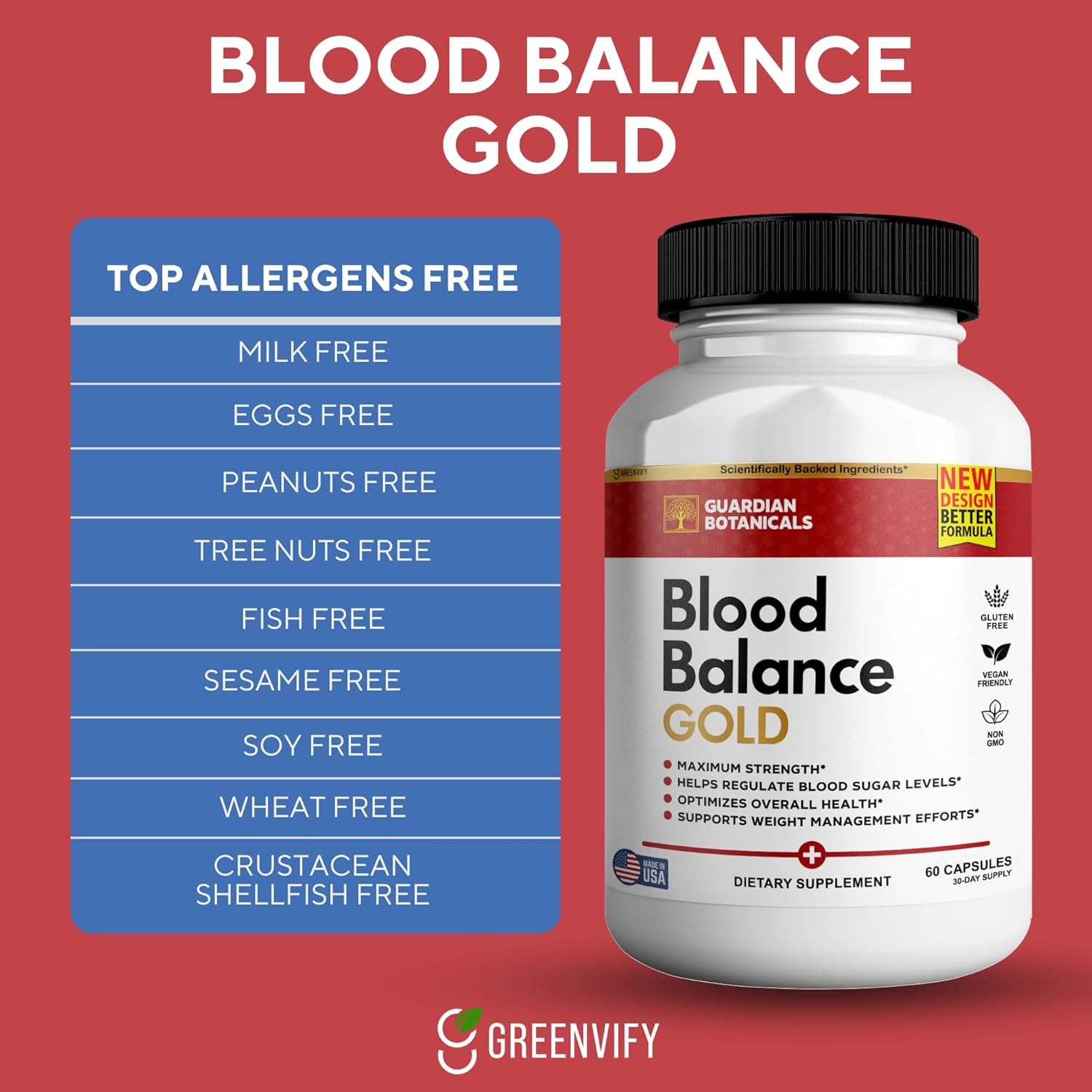 3 Pack Guardian Botanicals Blood Balance All Natural Formula - Maintain Healthy Levels with Maximum Strength Daily Formula - Blood Balance Reviews - 180 Capsules