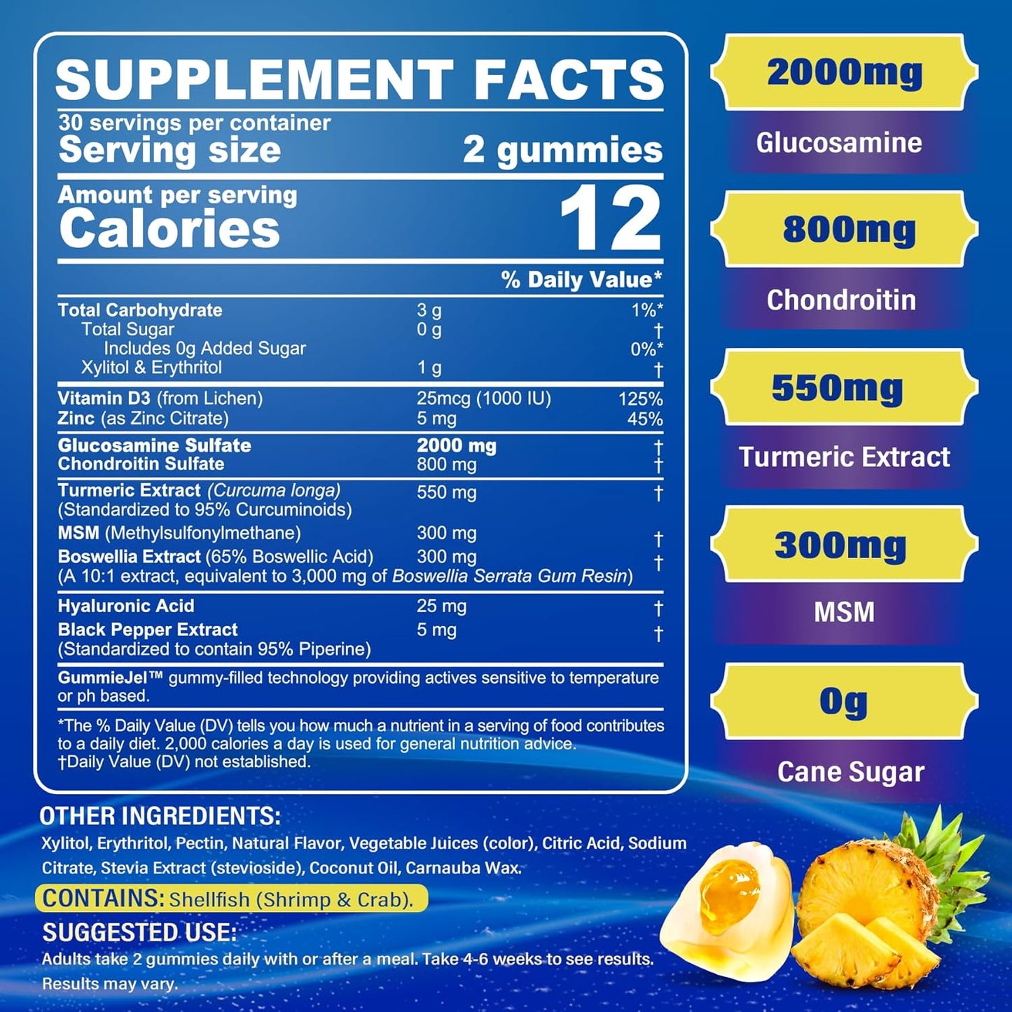 3-Pack Immune Support Gummies: Vitamin ADK, B12, and Glucosamine - Natural Health Supplements for Wellness