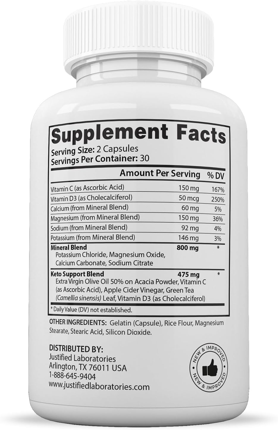 3 Pack Keto Pills 1275MG with Apple Cider Vinegar, Olive Oil, Green Tea - 180 Capsules