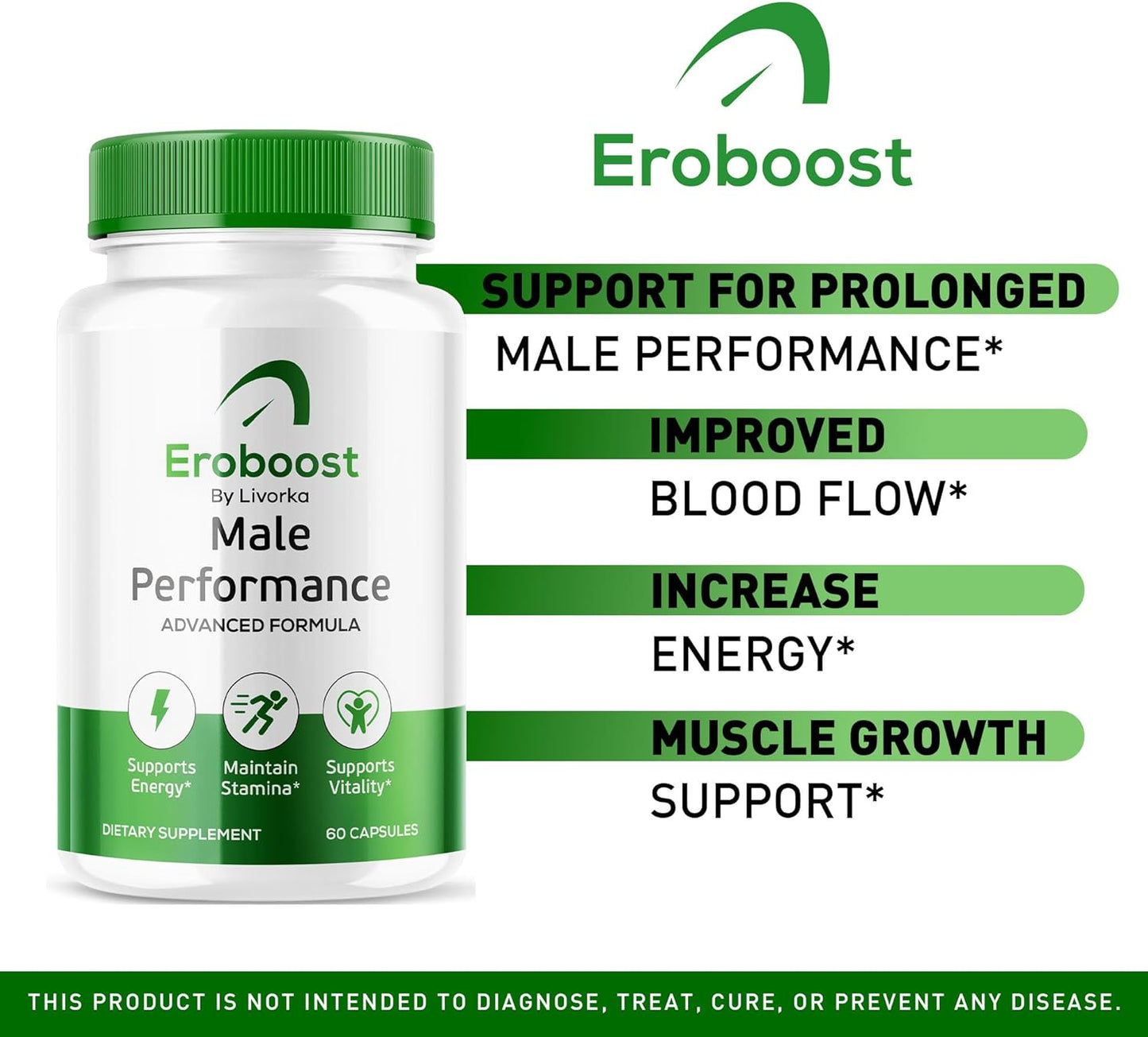 3 Pack LIVORKA EroBoost Supplement for Men - 180 Capsules for 3 Months - Official Ero Boost Pills, Advanced Formula