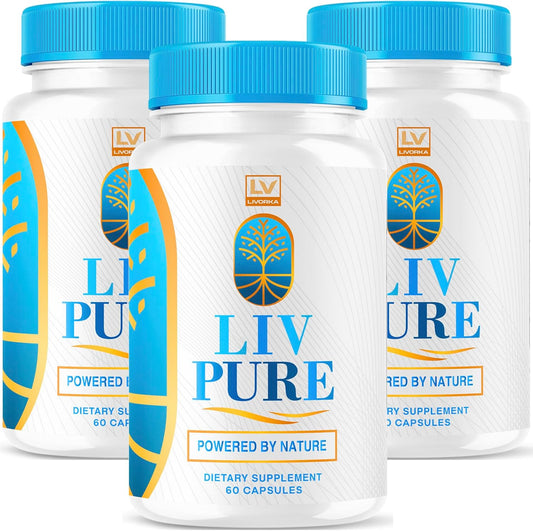 3 Pack LivPure Liver Detox Capsules - 180 Capsules for 90 Day Supply with Liv Pure Reviews