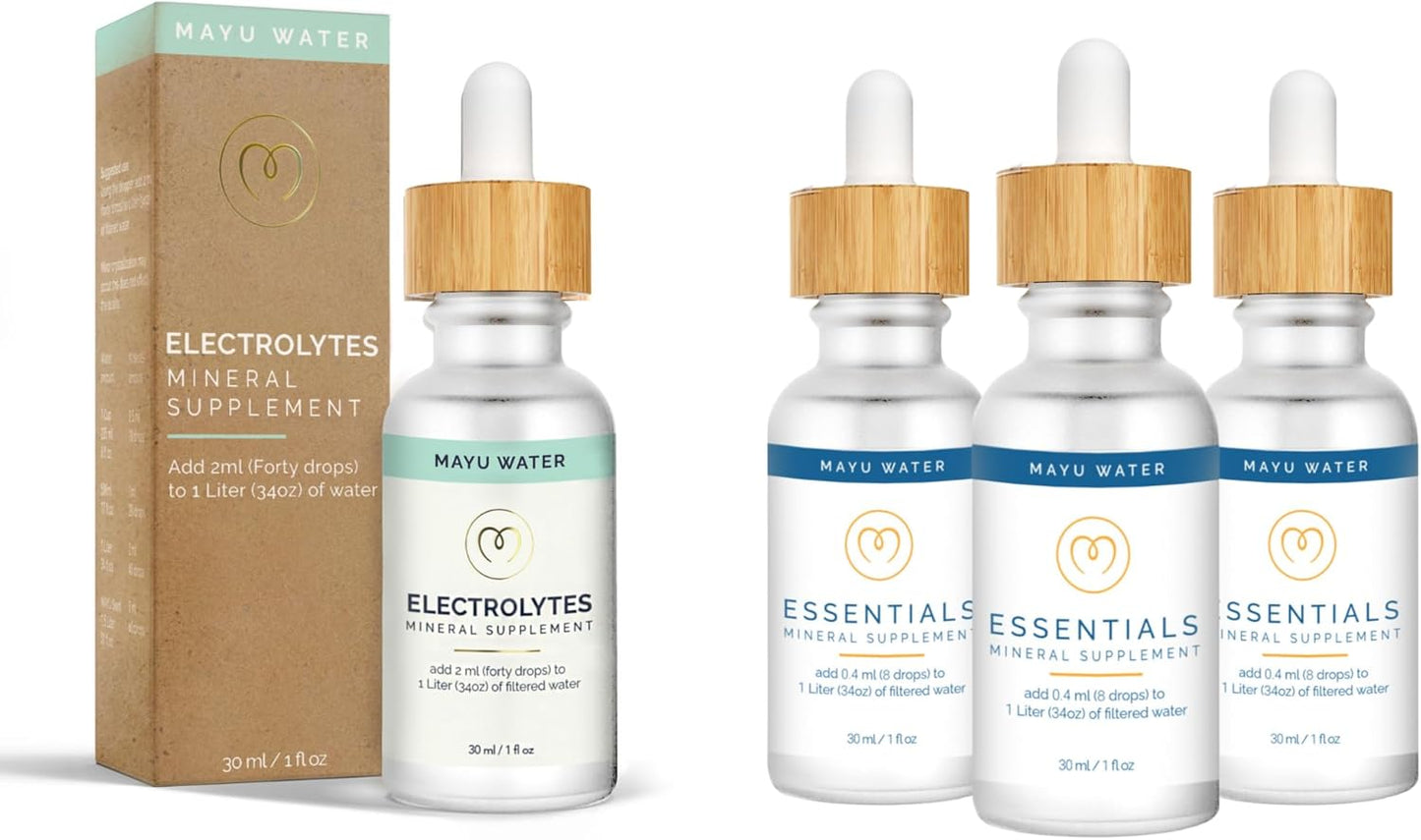 3-Pack mayu Trace Mineral Drops with Electrolyte Water Drops for Hydration and Mineral Replenishment