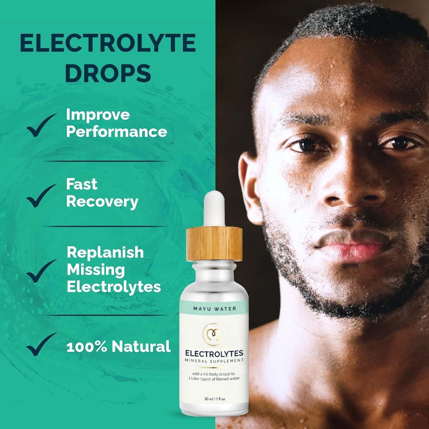 3-Pack mayu Trace Mineral Drops with Electrolyte Water Drops for Hydration and Mineral Replenishment