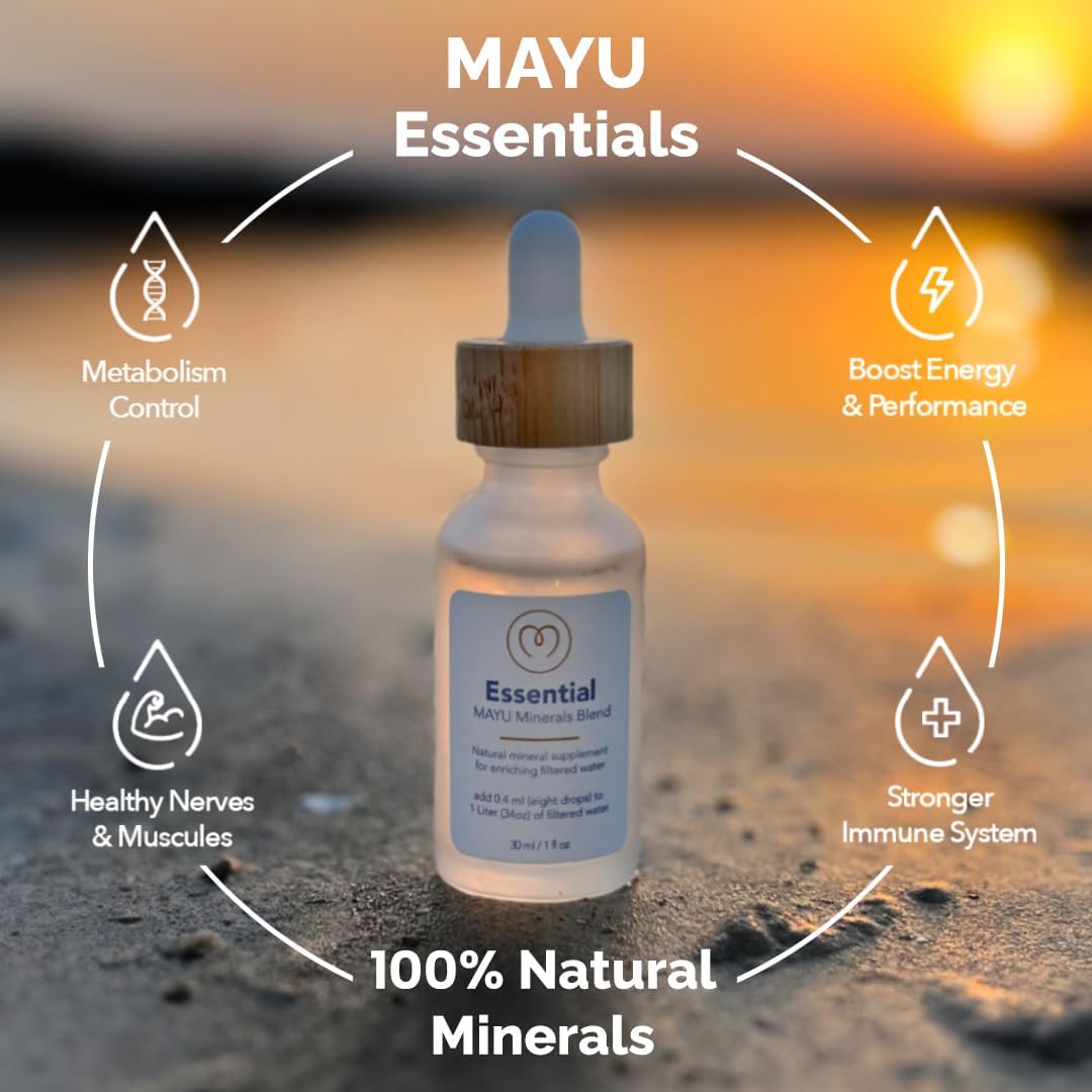 3-Pack mayu Trace Mineral Drops with Electrolyte Water Drops for Hydration and Mineral Replenishment