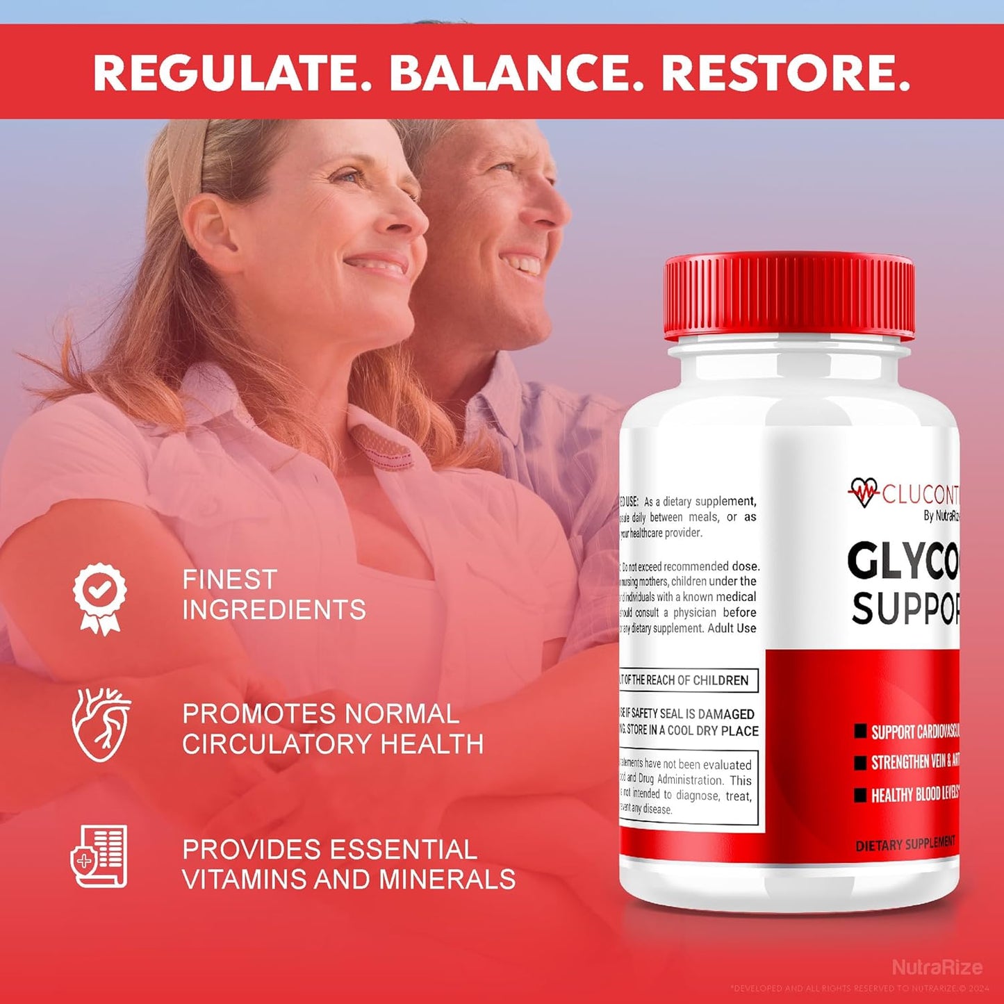 3 Pack NutraRize CluControl Glycogen Support Pills - All-Natural Blood Support Formula - Maintain Healthy Levels - Maximum Strength Supplement - Official Reviews - 180 Capsules