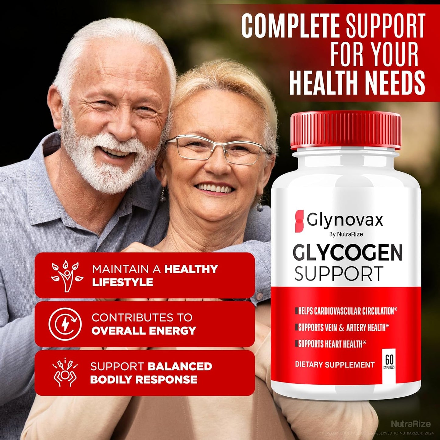 3 Pack NutraRize Glynovax Pills - Glycogen Support Formula, Natural Supplement for Stable Levels - Official Glyno Vax Reviews (180 Capsules)