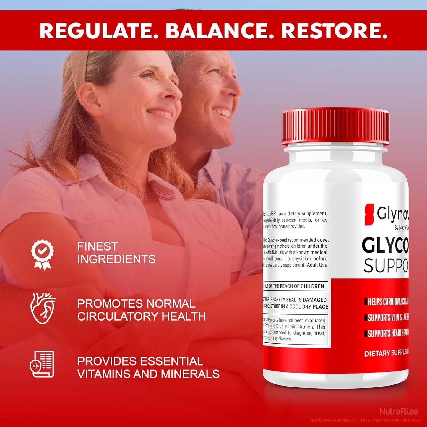 3 Pack NutraRize Glynovax Pills - Glycogen Support Formula, Natural Supplement for Stable Levels - Official Glyno Vax Reviews (180 Capsules)
