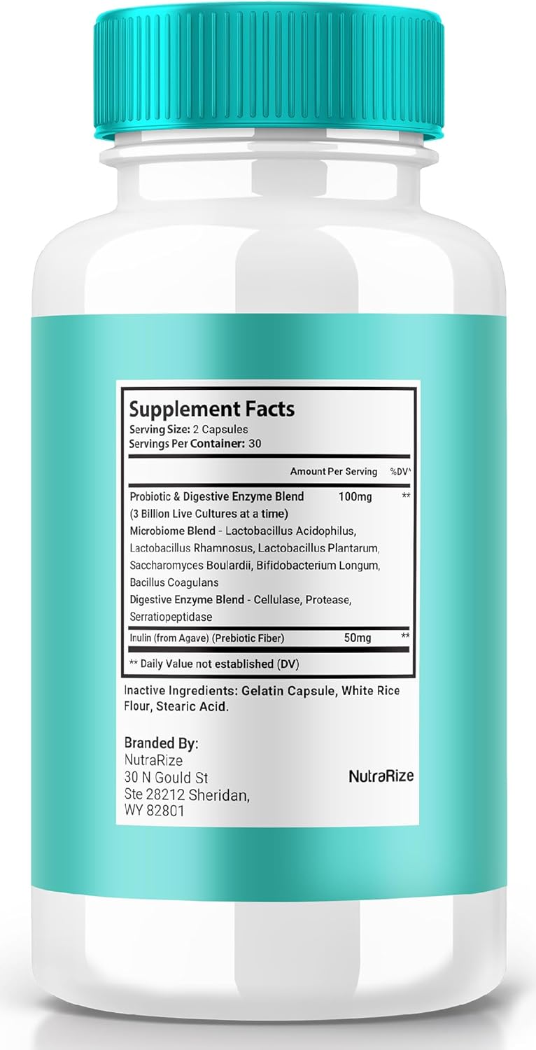 3 Pack NutraRize GutOptim Vitamin Capsules for Gut Health, All Natural Digestive Wellness Supplement - Extra Strength Formula with 180 Capsules