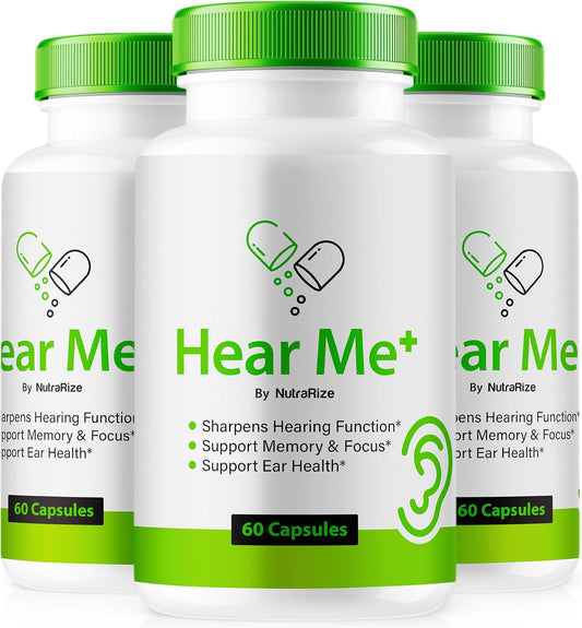 3 Pack NutraRize Hear Me Plus Capsules - Official Pills for Healthy Hearing - Premium Ear Health Formula - Natural Cleaner Support - 180 Capsules