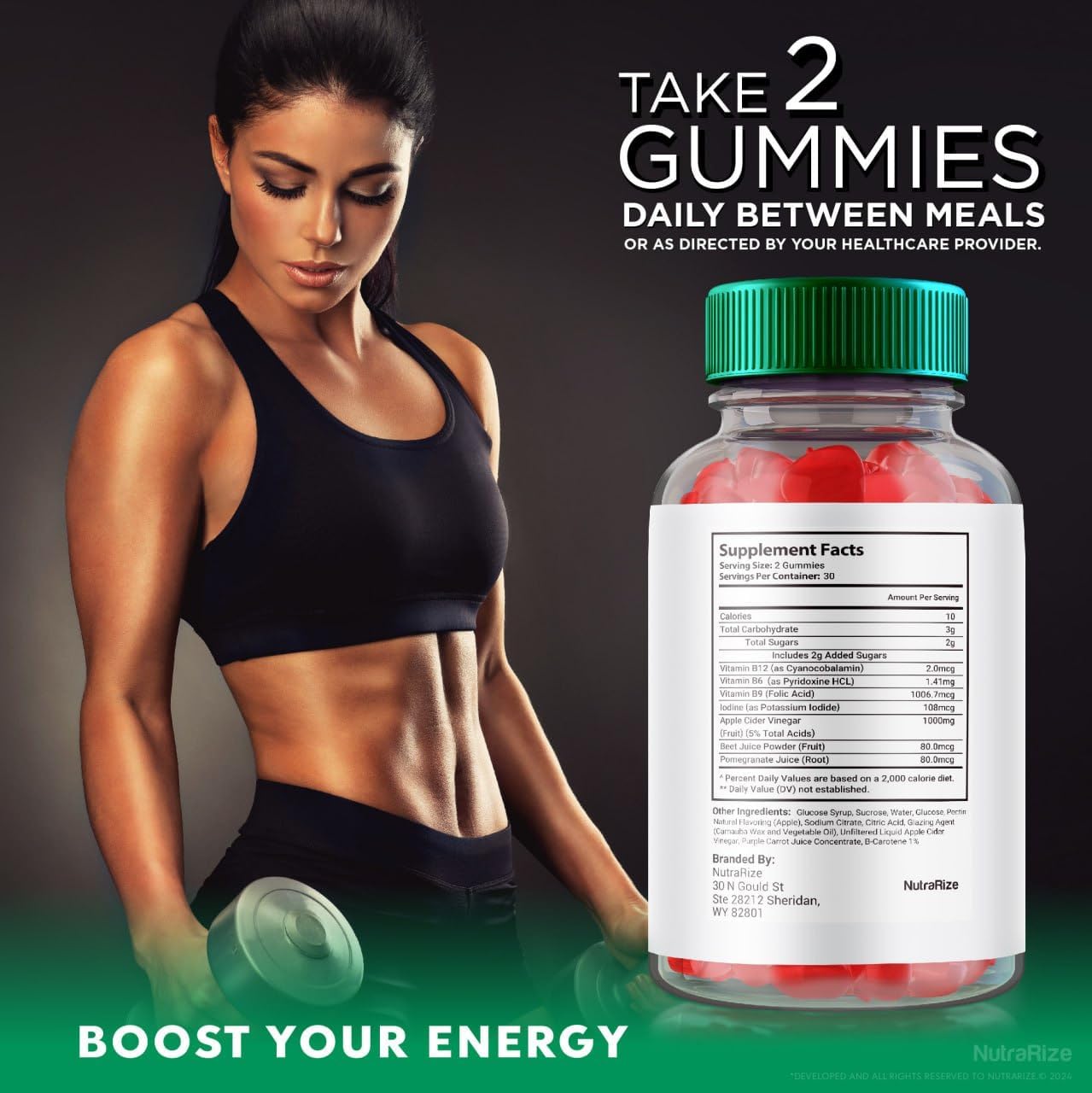 3-Pack NutraRize Keto IQ Keto ACV Gummies for Advanced Slimming Formula - 180 Gummies