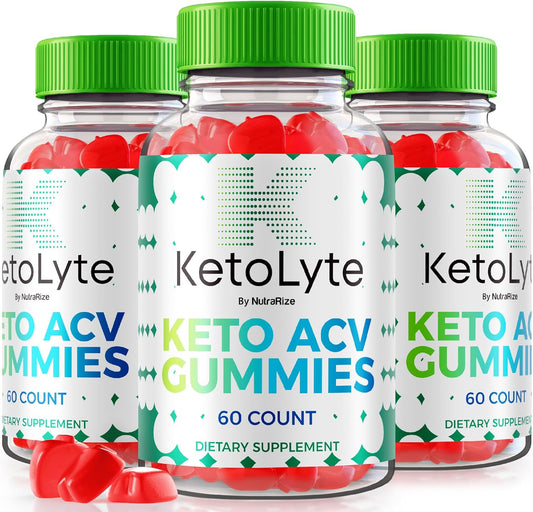 3 Pack NutraRize KetoLyte ACV Gummies: Advanced Formula with 1000MG Apple Cider Vinegar, Natural Keto Vitamins - Official Reviews (180 Gummies)
