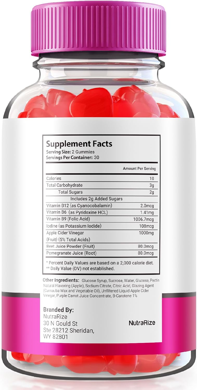 3-Pack NutraRize KetoXpert ACV Gummies - Advanced Formula with 1000MG Strength - Apple Cider Vinegar Supplement for Keto Diet - 180 Gummies