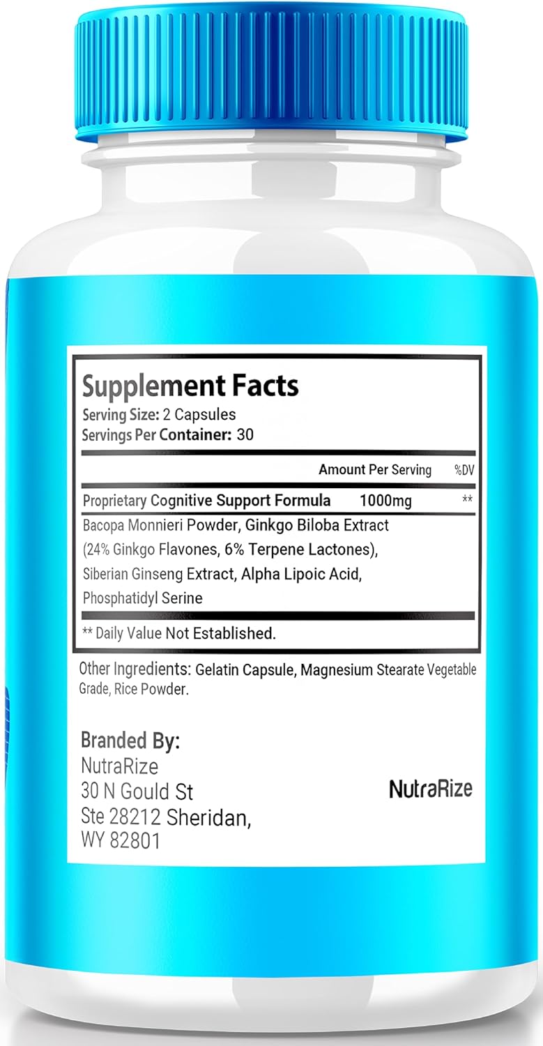 3-Pack NutraRize Memoria Capsules - Premium All Natural Supplement for Cognitive Health & Wellness - Boost Memory and Focus - Capsulas Reviews (180 Capsules)