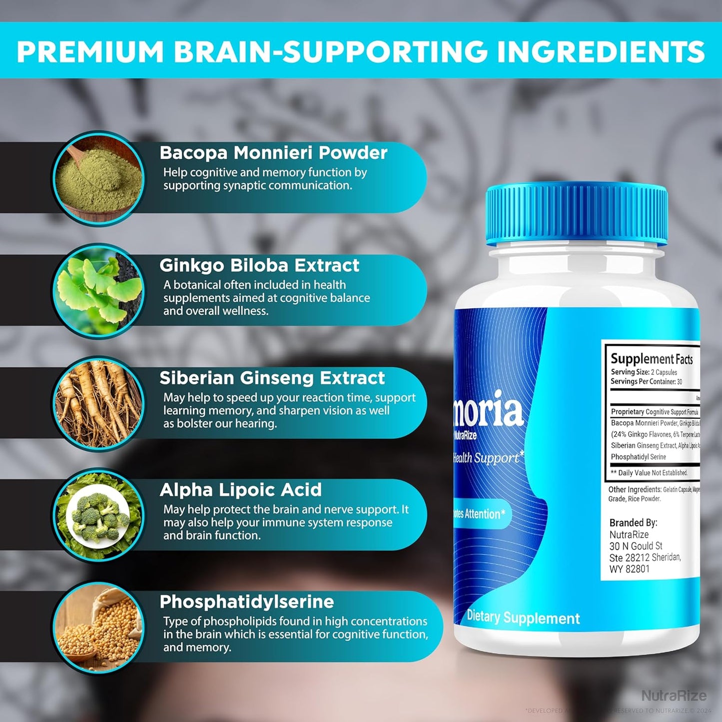 3-Pack NutraRize Memoria Capsules - Premium All Natural Supplement for Cognitive Health & Wellness - Boost Memory and Focus - Capsulas Reviews (180 Capsules)