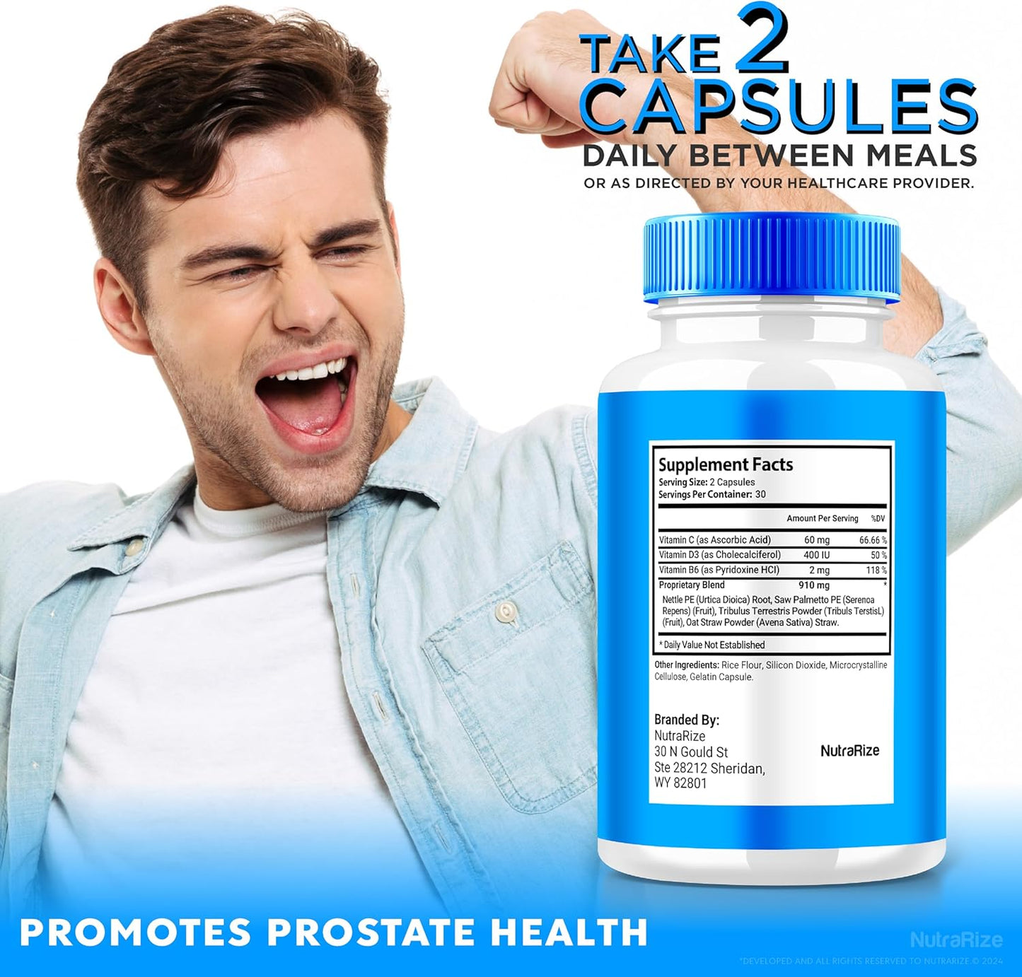 3 Pack NutraRize ProstaDrive Capsules - Official Prostate Drive Supplement for Prostate Health, Natural Formula for Energy & Well-Being, 180 Capsules