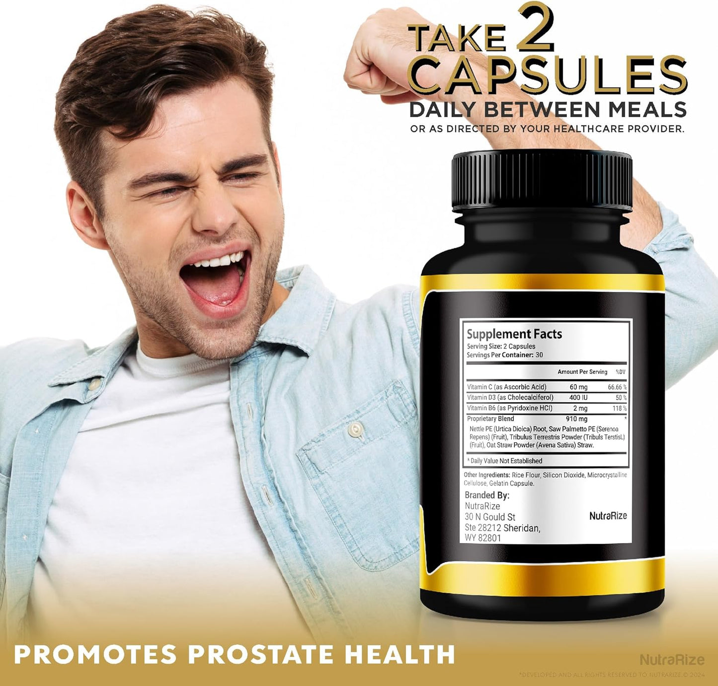 3 Pack NutraRize Prostasit Capsules - Natural Premium Formula for Prostate Health - Official Health Supplement - 180 Capsules