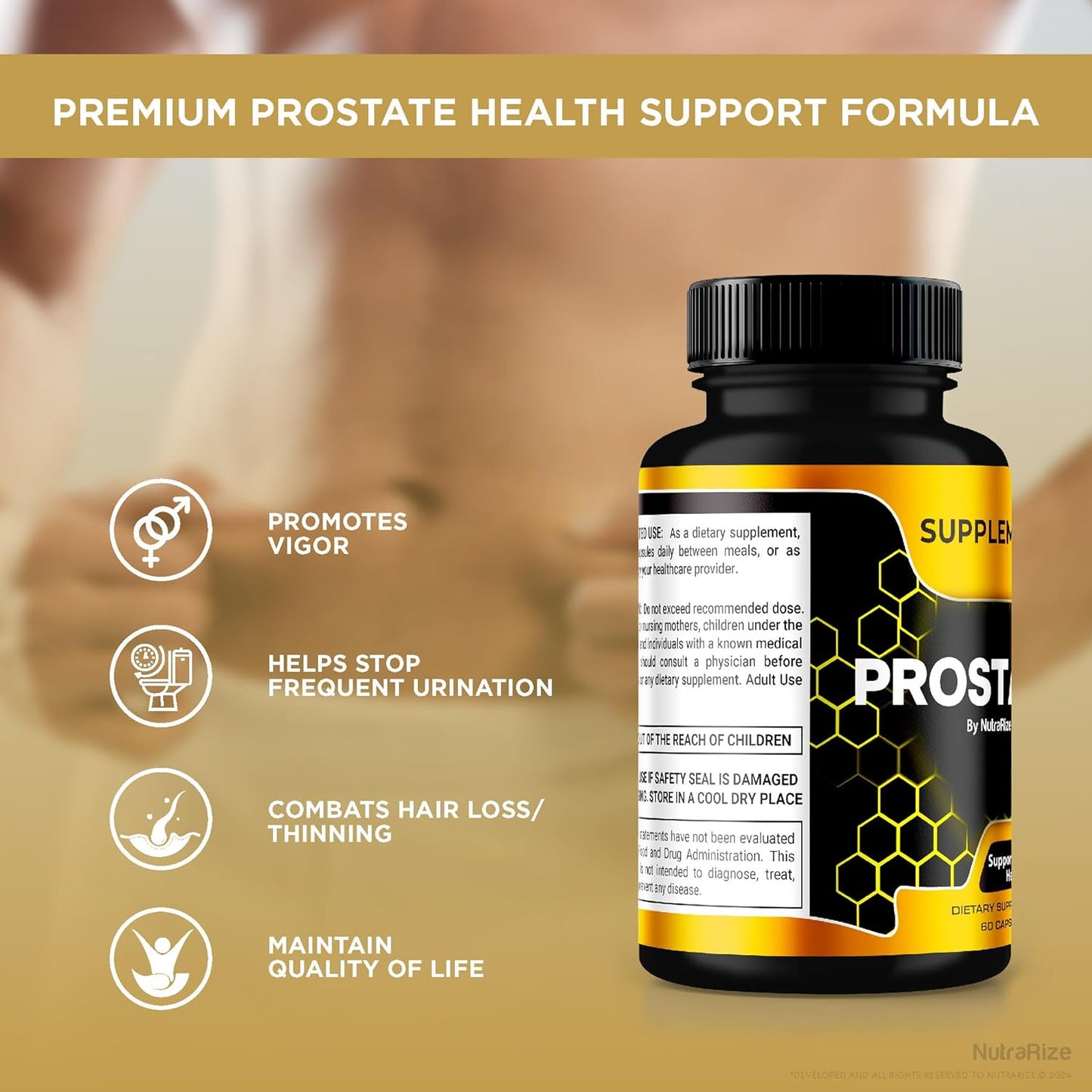 3 Pack NutraRize Prostasit Capsules - Natural Premium Formula for Prostate Health - Official Health Supplement - 180 Capsules