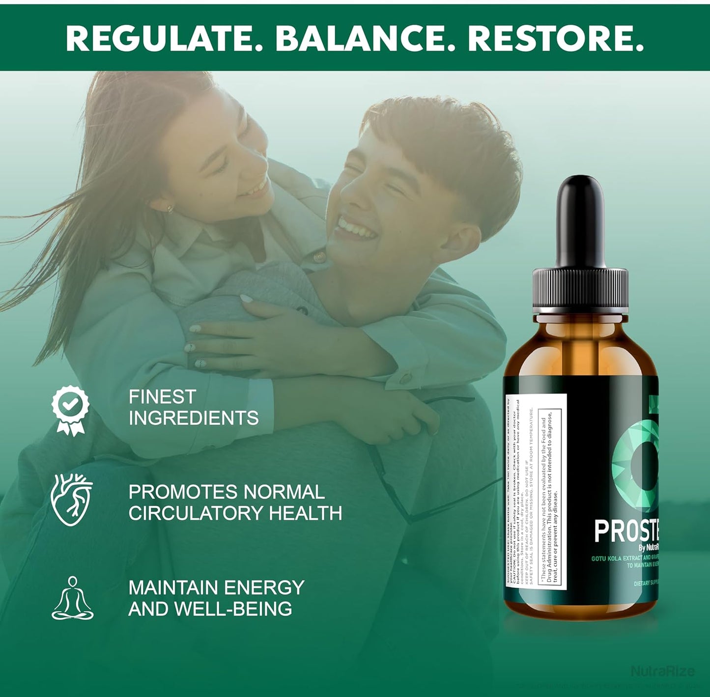 3-Pack NutraRize Prosteron Drops for Prostate Health - All-Natural Supplement with Premium Vitamins for Circulation Support - Official Formula Reviews (90 Servings)