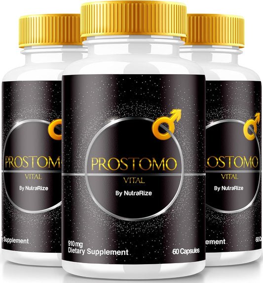 3 Pack NutraRize Prostomo Capsules: Official Formula for Prostate Health, Natural Supplement for Wellness, Premium Pros Tomo Pills (180 Capsules)