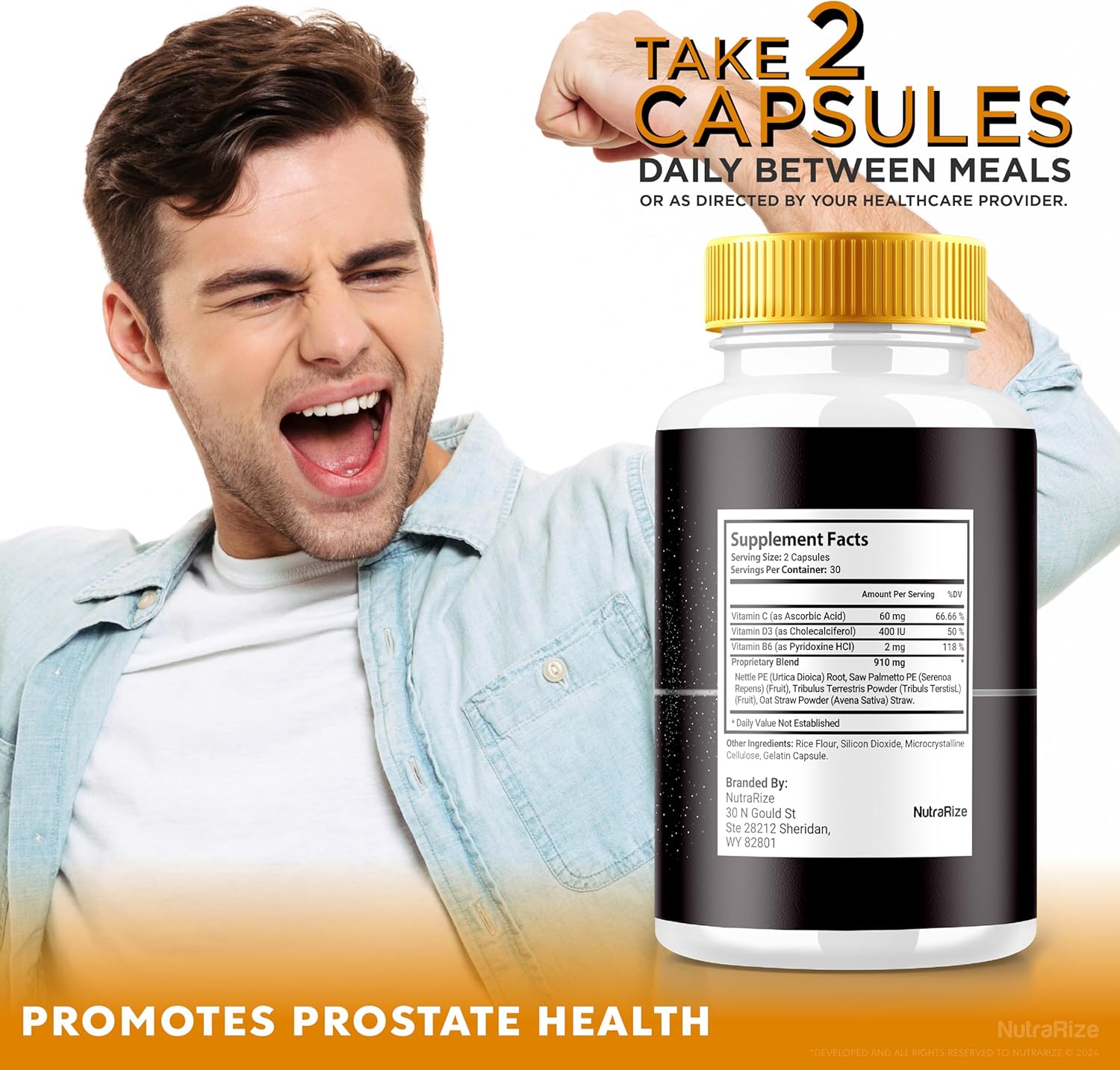 3 Pack NutraRize Prostomo Capsules: Official Formula for Prostate Health, Natural Supplement for Wellness, Premium Pros Tomo Pills (180 Capsules)