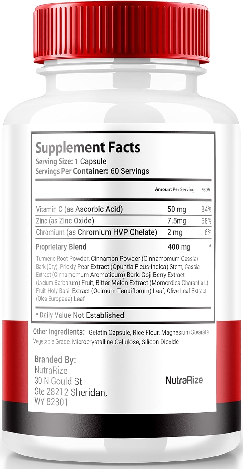 3 Pack NutraRize Sugar Health Glyco Optimizer Capsules - Premium Blood Formula for Healthy Levels - All Natural Supplement for Overall Wellness - Official SugarHealth Reviews - 180 Capsules