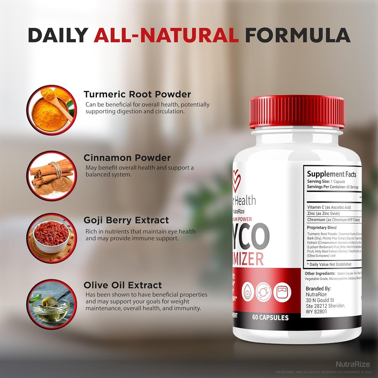 3 Pack NutraRize Sugar Health Glyco Optimizer Capsules - Premium Blood Formula for Healthy Levels - All Natural Supplement for Overall Wellness - Official SugarHealth Reviews - 180 Capsules