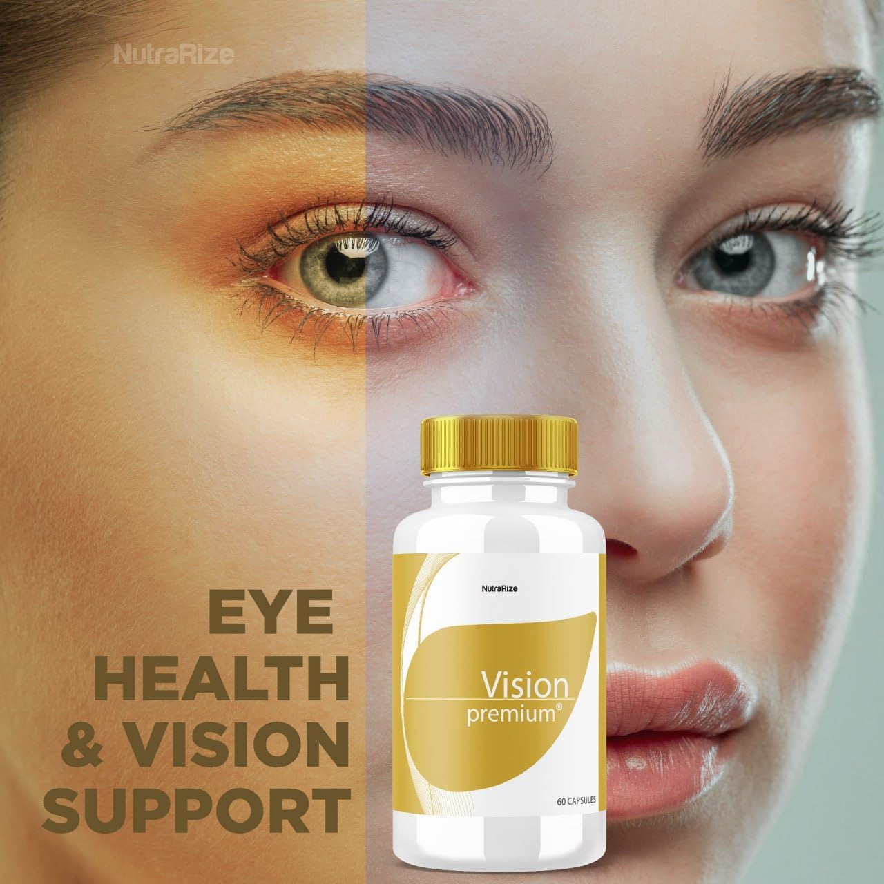 3 Pack NutraRize Vision Premium Eye Support Supplement - Improve Concentration, Focus, & Healthy Eyes - All-Natural Pills - 180 Capsules