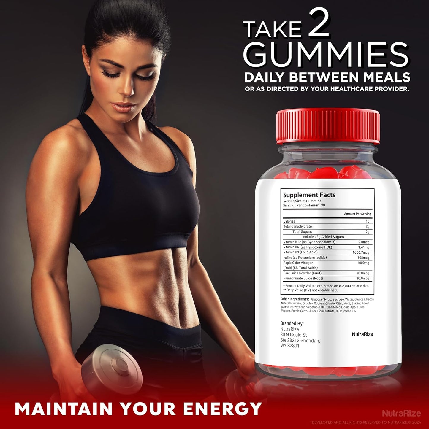 3 Pack NutraRize Xfit Keto ACV Gummies - Official Slimming Formula Formula with 1000MG All Natural Apple Cider Vinegar - Xfit ACV Keto Gomitas for Health and Fitness - 180 Gummies