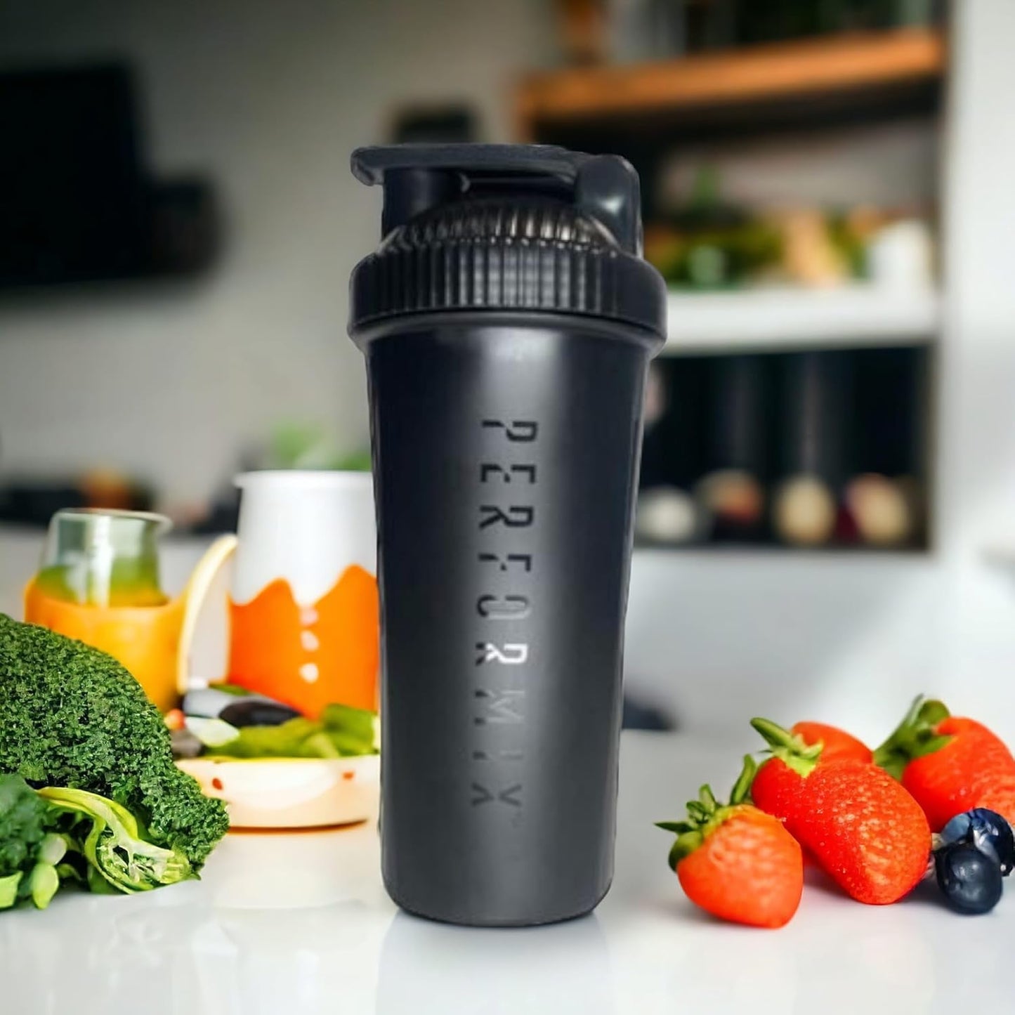 3-Pack of 28-Ounce Black Shaker Bottles for Protein Shakes, Pre Workout, and Supplements with Plastic Whisk