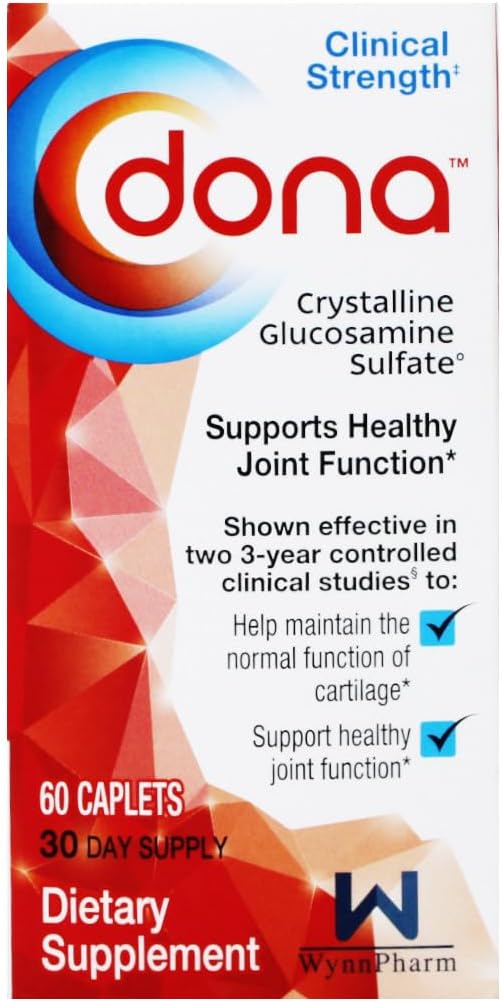 3 Pack of DONA Crystalline Glucosamine Sulfate Caplets - 180 Capsules in Total