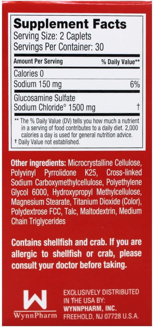 3 Pack of DONA Crystalline Glucosamine Sulfate Caplets - 180 Capsules in Total