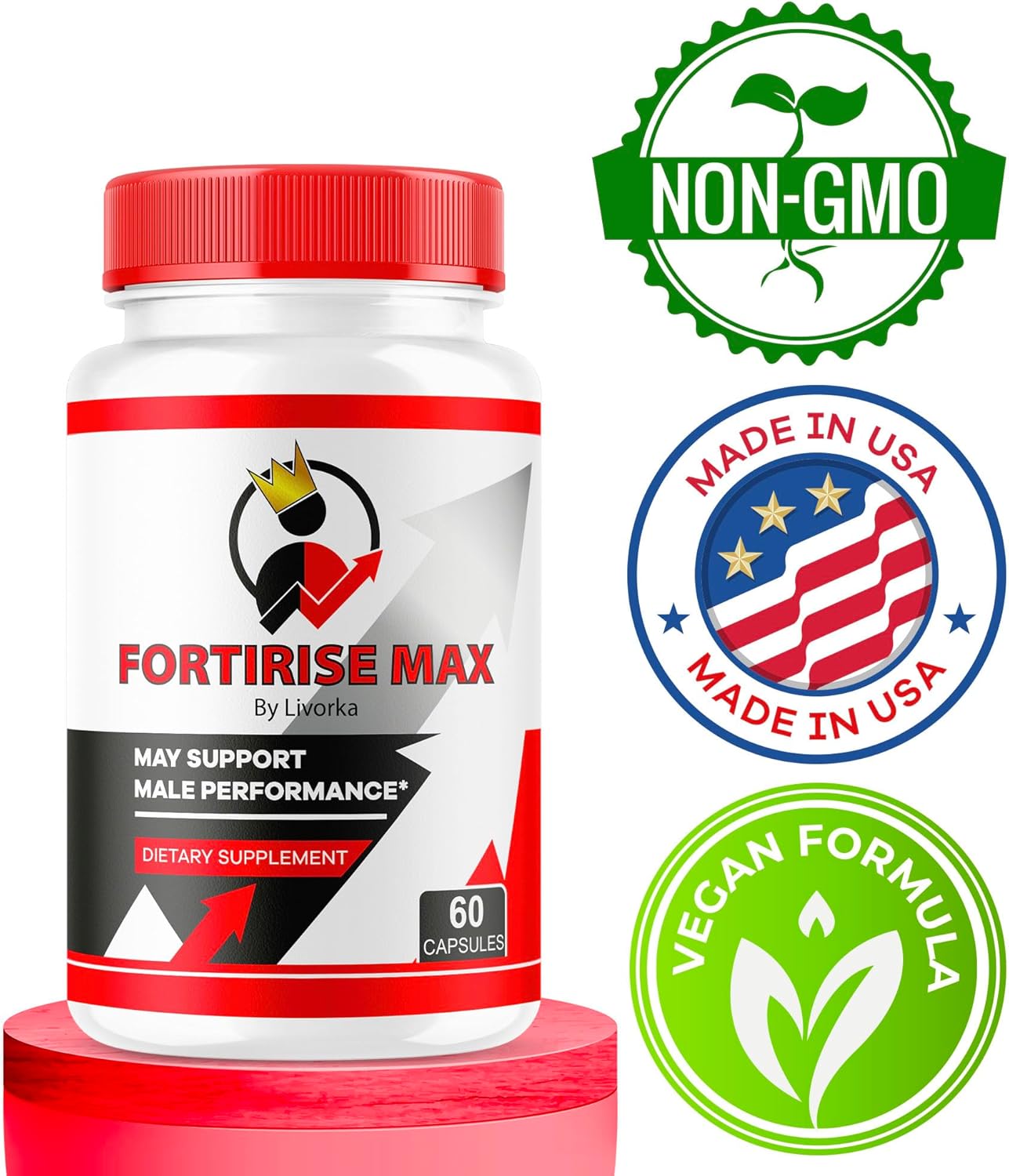 3 Pack of LIVORKA Fortirise Max Pills for Men - 180 Capsules, 3 Month Supply