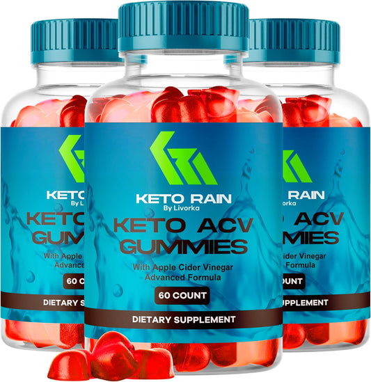 3-Pack of LIVORKA Keto Rain ACV Gummies for Weight Loss - 180 Gummies for 3 Months