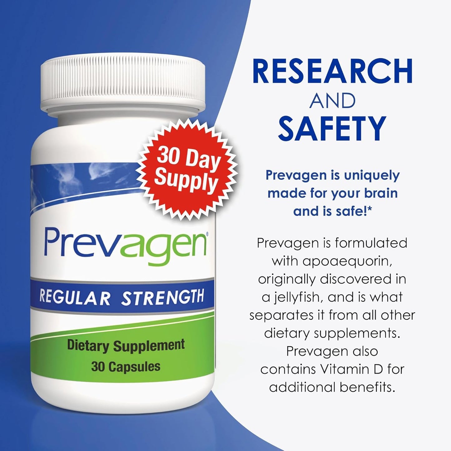 3-Pack of Prevagen Regular Strength 10mg Capsules with Apoaequorin & Vitamin D - Includes 7-Day Pill Minder
