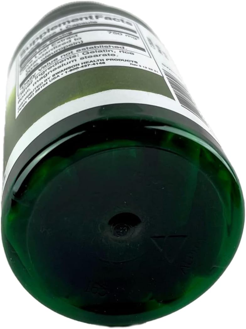 3 Pack of Swanson Olive Leaf Extract Capsules - 60 Capsules, 750mg Each, 20% Oleuropein