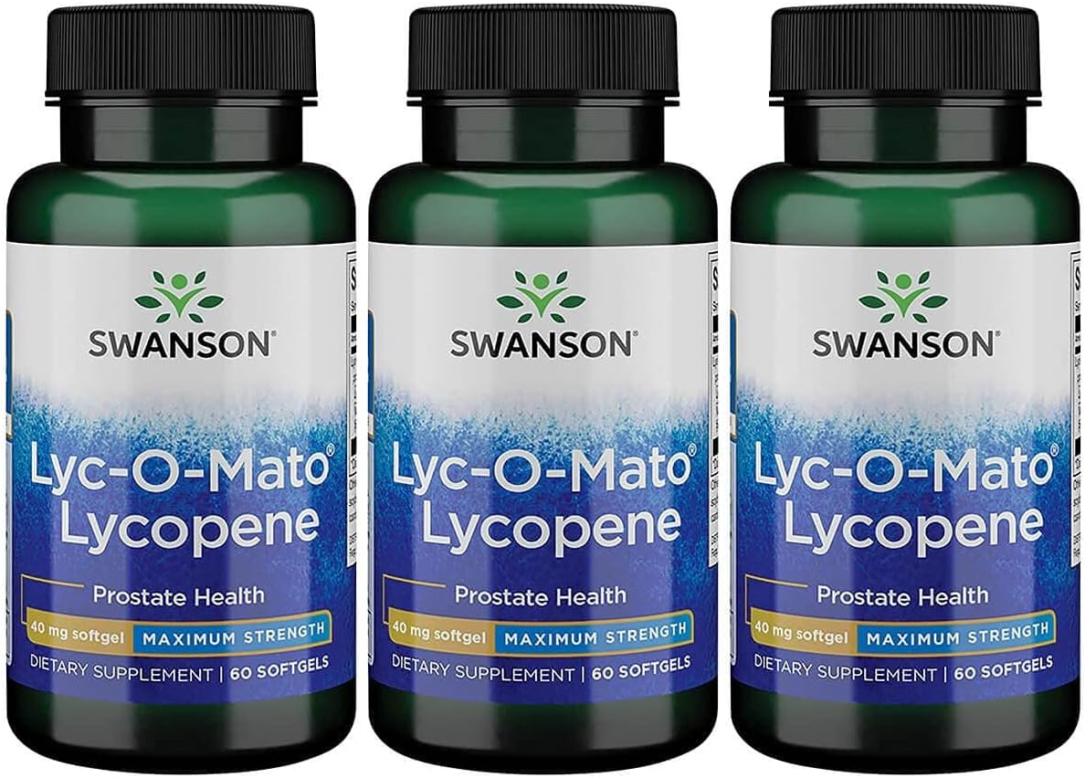 3 Pack of Swanson Super-Strength LYC-O-Mato Lycopene 40mg Softgels