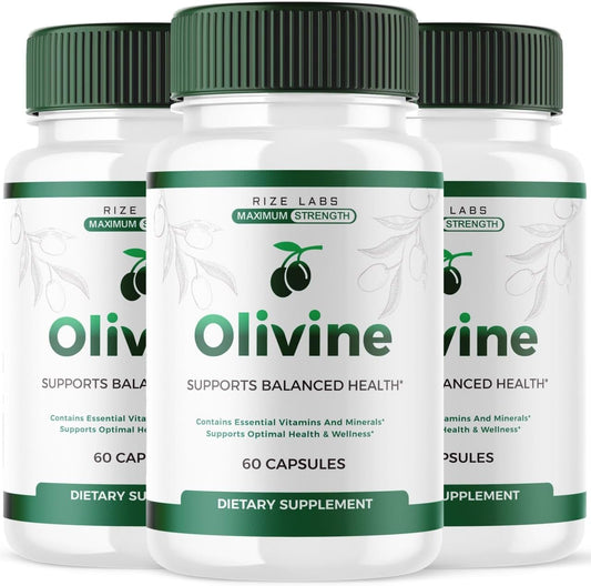 3 Pack Olivine Slimming Formula Supplement - Superfood Capsules for Total Body Wellness & Leaner Physique - 180 Capsules