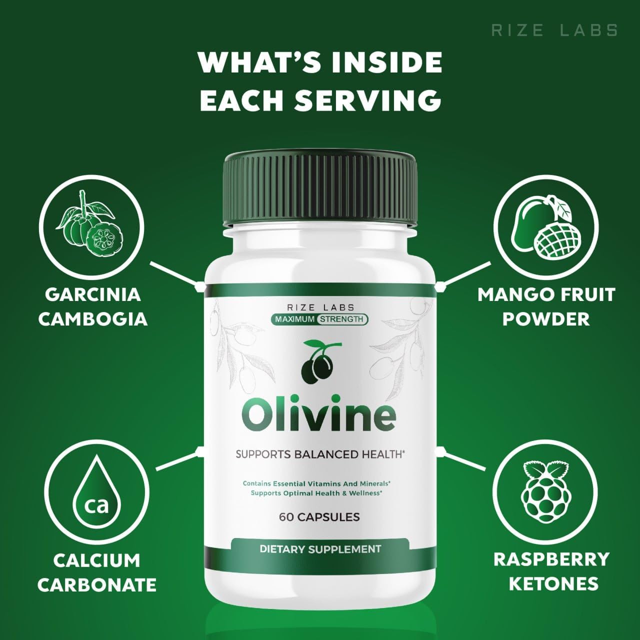 3 Pack Olivine Slimming Formula Supplement - Superfood Capsules for Total Body Wellness & Leaner Physique - 180 Capsules