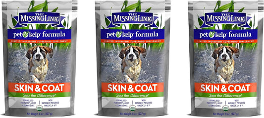 3 Pack Pet Kelp Formula, 8 oz Each - Superfood Supplement for Dogs' Skin and Coat