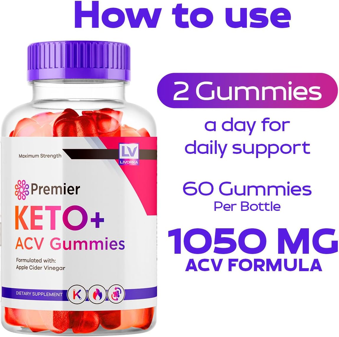 3 Pack Premier Keto Plus ACV Gummies for Weight Loss - Premier Keto Gummy Extreme Pack of 3 Months