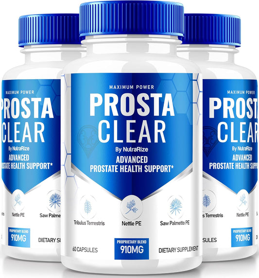 3-Pack Prosta Clear Supplement for Prostate Health - Natural Capsules for Overall Wellness - 180 Pills - NutraRize ProstaClear Reviews