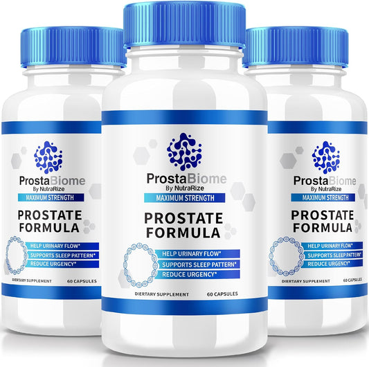 3 Pack ProstaBiome Prostate Support Capsules - Natural Energy and Relief Supplement - Maximum Strength Pills for Control - 180 Capsules