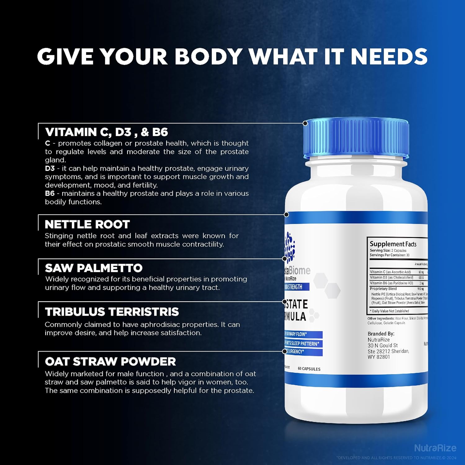 3 Pack ProstaBiome Prostate Support Capsules - Natural Energy and Relief Supplement - Maximum Strength Pills for Control - 180 Capsules