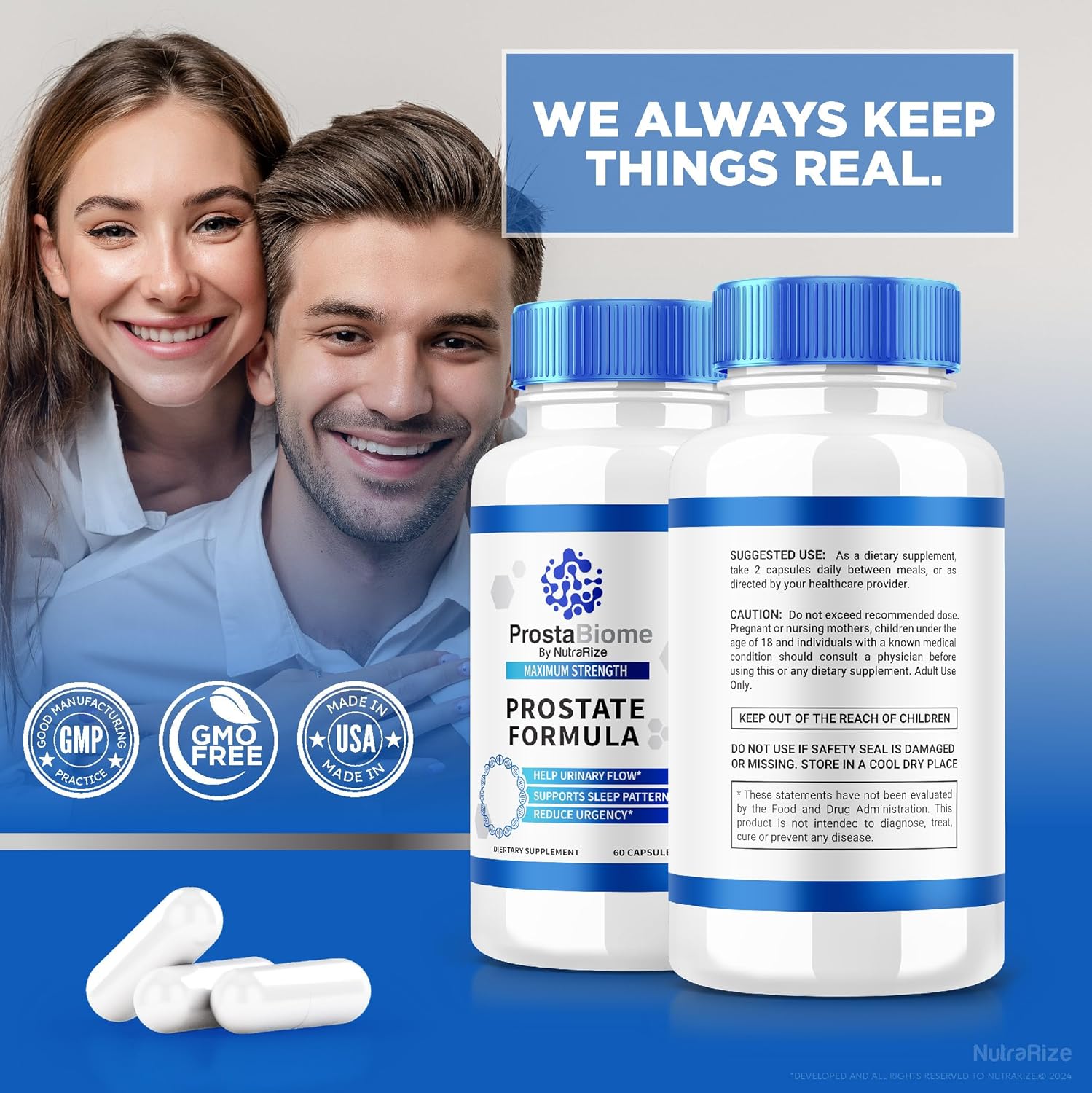 3 Pack ProstaBiome Prostate Support Capsules - Natural Energy and Relief Supplement - Maximum Strength Pills for Control - 180 Capsules