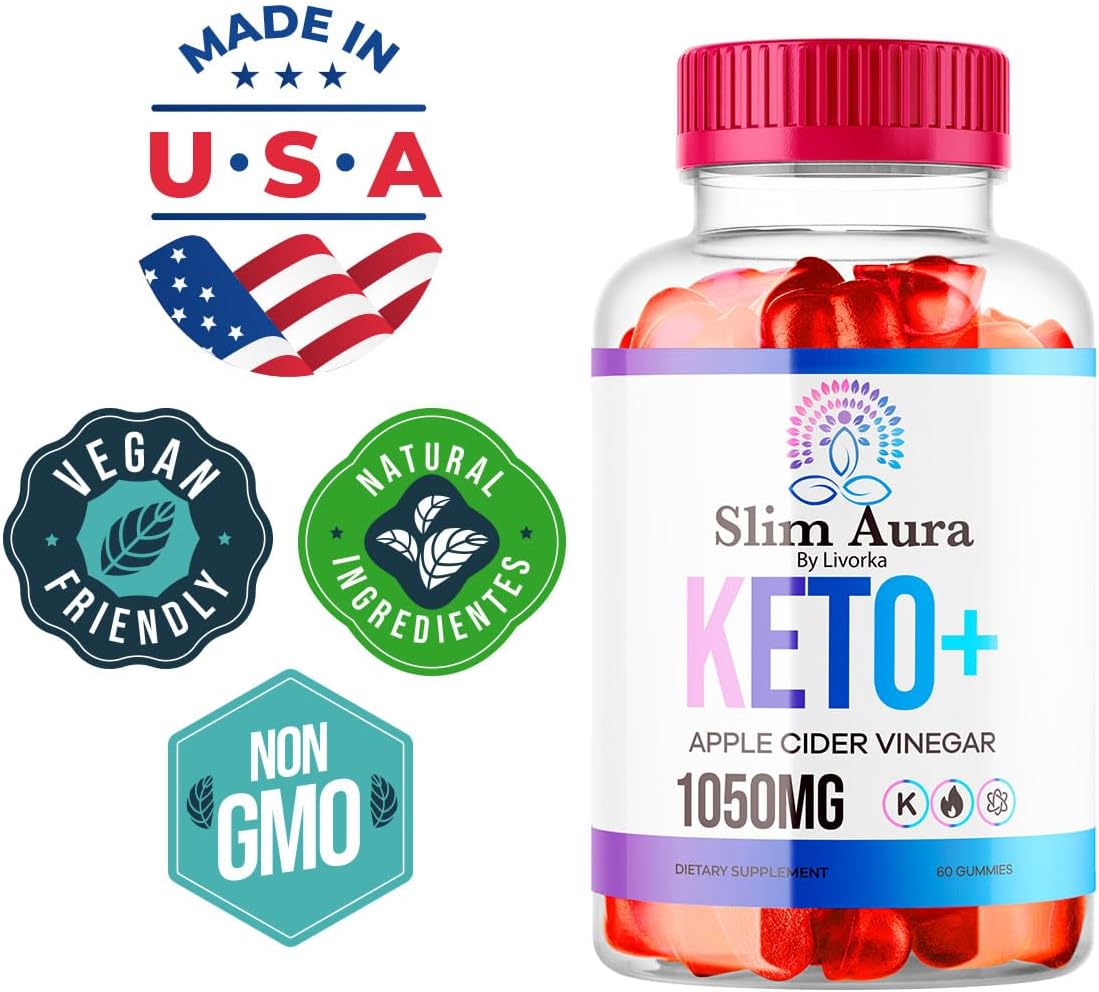 3 Pack SlimAura Keto ACV Gummies - Apple Cider Vinegar Supplement for Weight Loss - 180 Gummies for 3 Months Supply