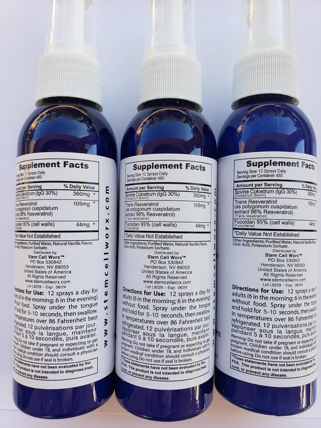 3 Pack Stem Cell Worx Intraoral Supplement for Enhanced Absorption and Stem Cell Activation. Increase Energy, Support Immunity, and Relieve Joint Pain.