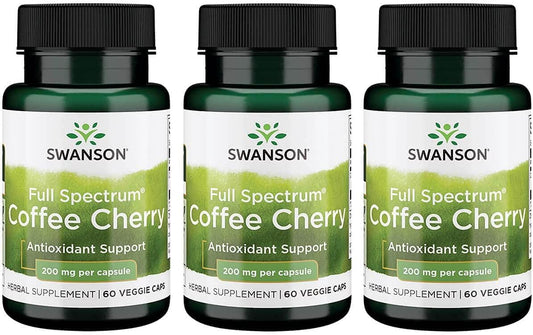 3 Pack Swanson Coffee Cherry-Herbal Supplement for Immune System & Overall Wellness Support