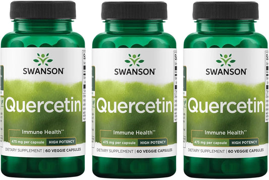 3 Pack Swanson High Potency Quercetin Antioxidant Defense 60 Veggie Capsules