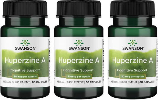 3-Pack Swanson Huperzine A 50 mcg 60 Capsules - Cognitive Support Supplement